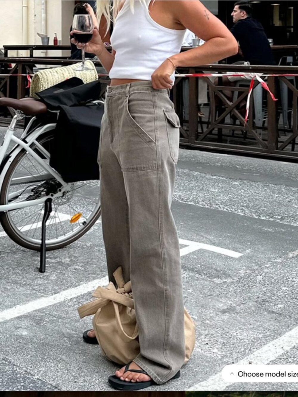 Djerf Avenue Go to Pants Brown Size Large